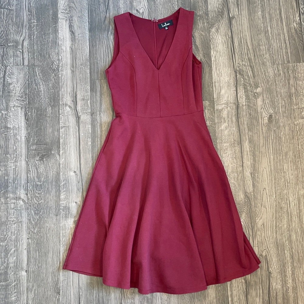 Lulus hello world wine red midi dress size medium